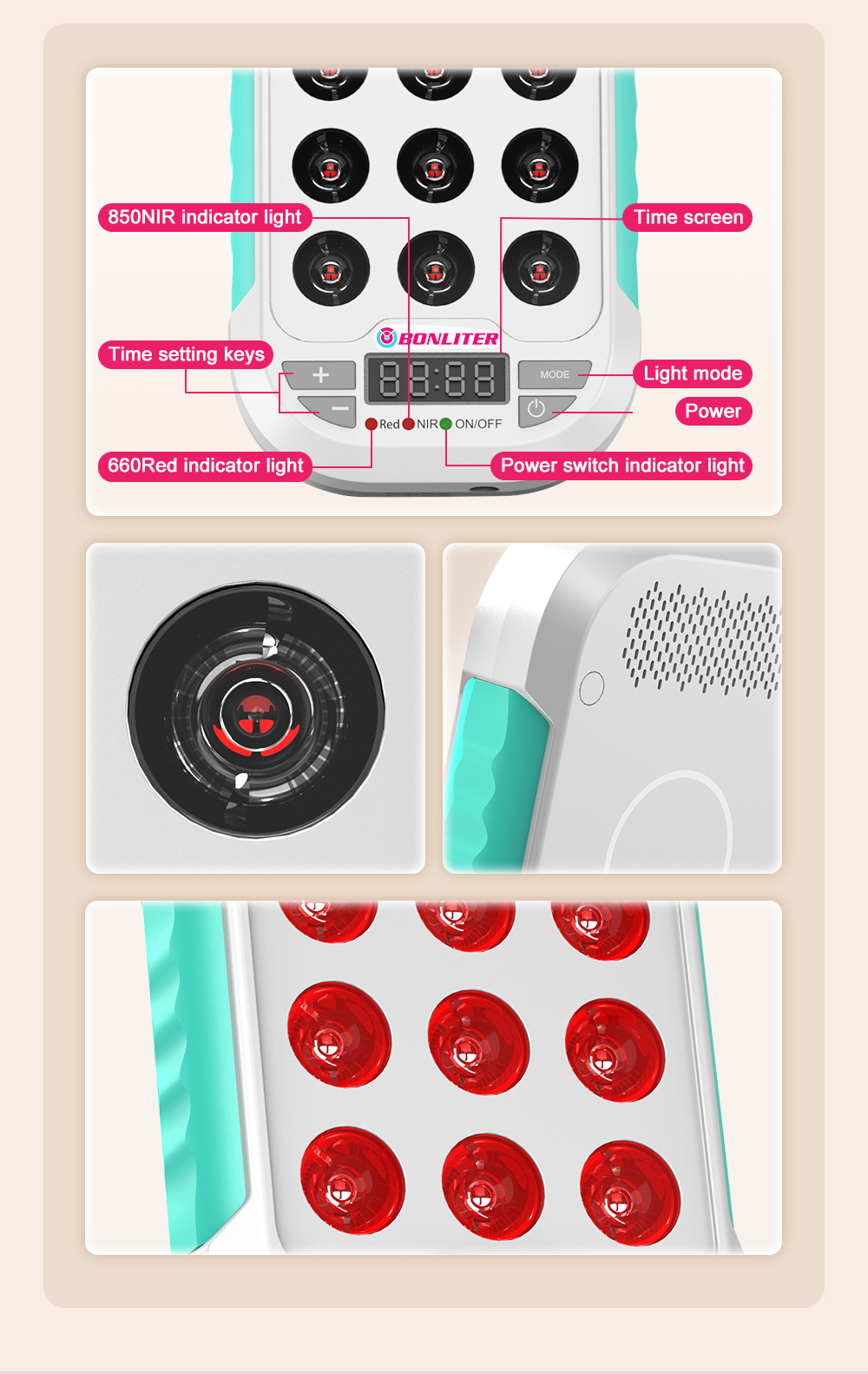 60W Handhold Mini Red Light Therapy Panel