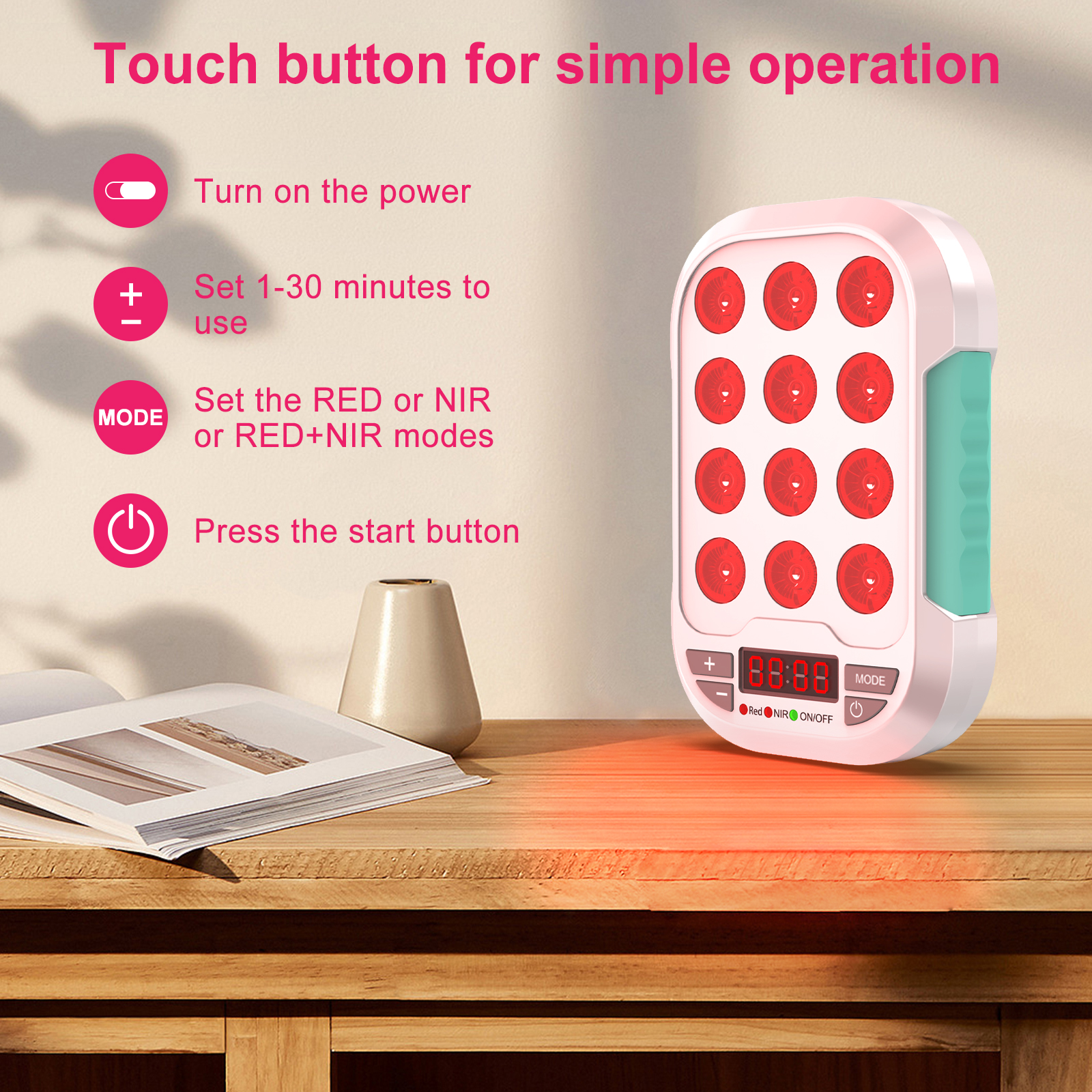 60W Handhold Mini Red Light Therapy Panel